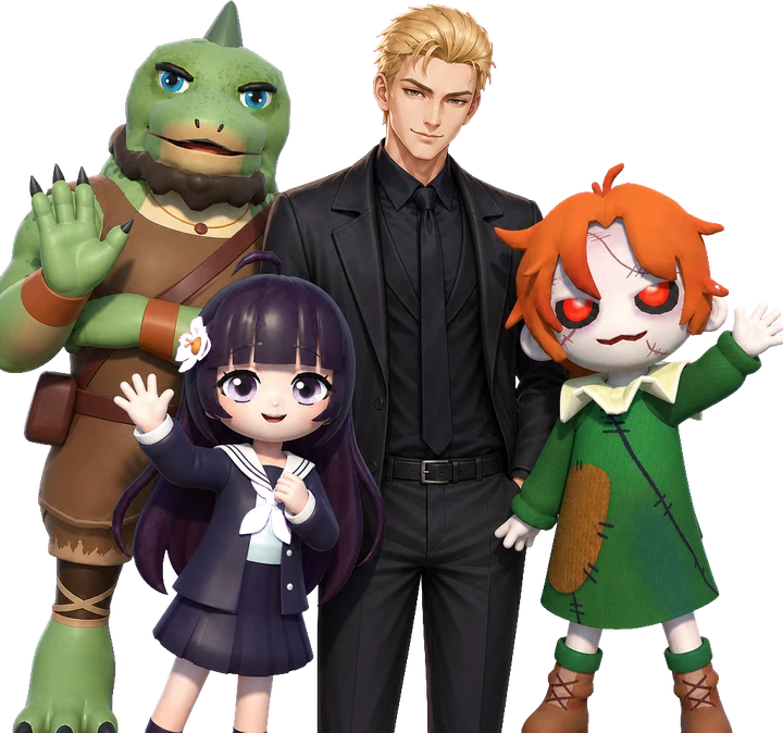 The MotiSpi cast: Nathan, Miyu, Johnny and Rex
