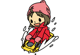 sleddingのイラスト