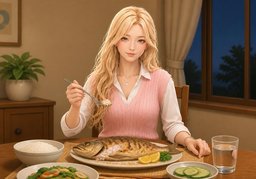 grilled fishのイラスト